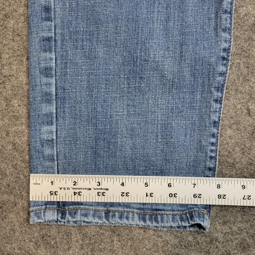 Lucky Brand Jeans Mens 34X30 Blue Denim Whiskered 221 Straight Leg Everyday